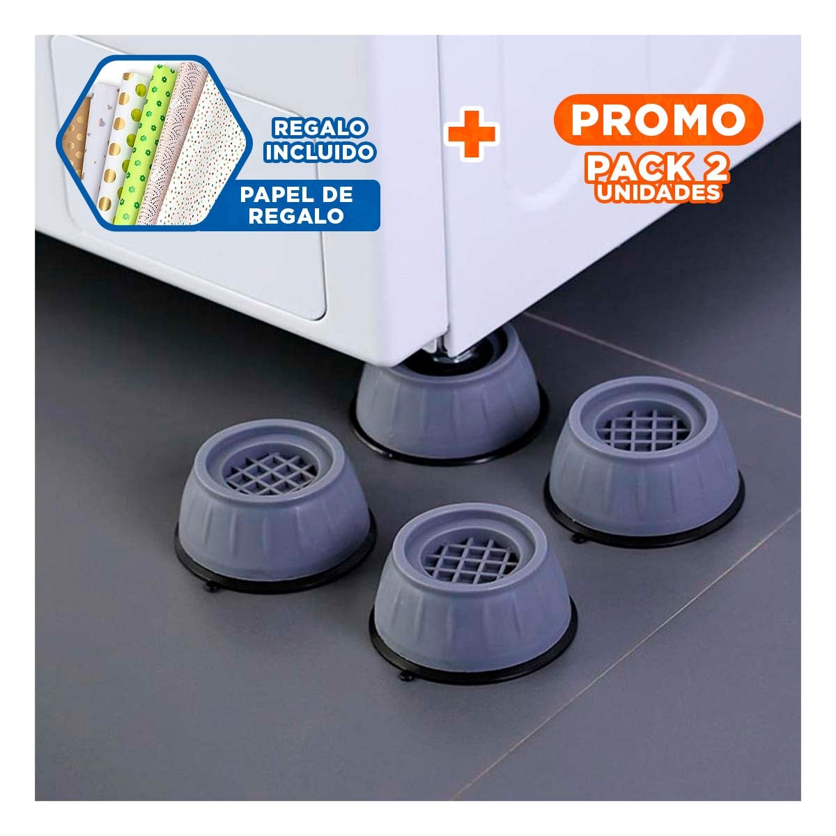PACK2 APOYO ANTIDESLIZANTE CON FUNCION ANTIVIBRATORIA EN CUATRO PIEZAS Y+PAPEL REGALO - 1