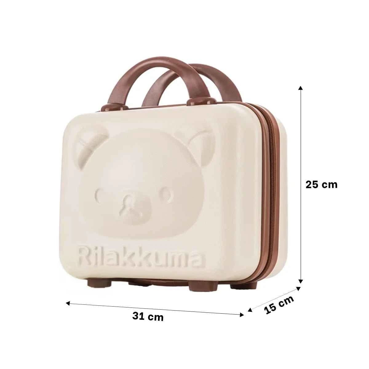 PACK2 MINI MALETA MULTIUSOS INFANTIL DE OSO CON COLOR BEIGE Y CIERRE PRACTICO Y+REGALO STICKER - 4