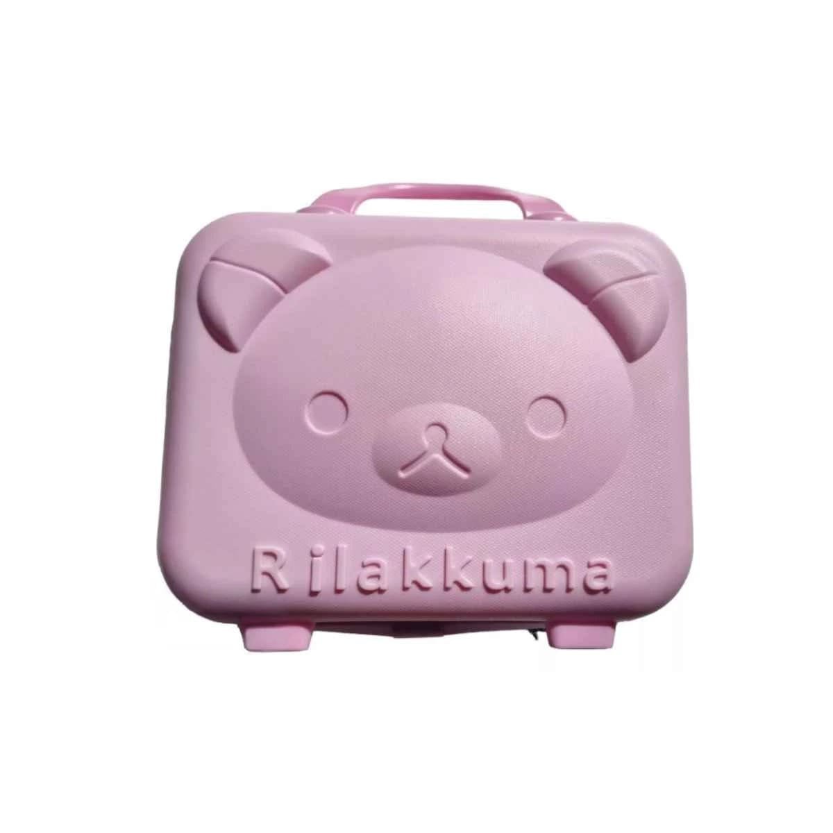 PACK2 MINI MALETA MULTIUSOS INFANTIL DE OSO CON COLOR ROSADO Y CIERRE PRACTICO Y+REGALO STICKER - 2