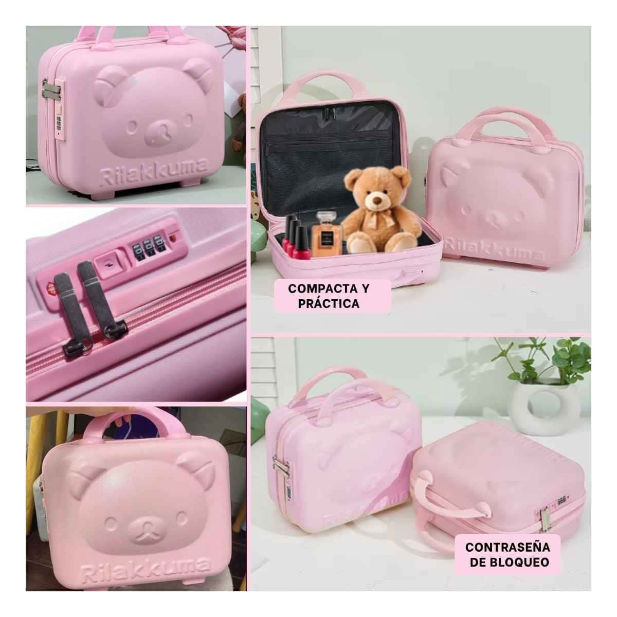 PACK6 PETACA MINI MULTIUSOS INFANTIL DE OSO CON TONOS ROSADOS Y+PAPEL REGALO - 3