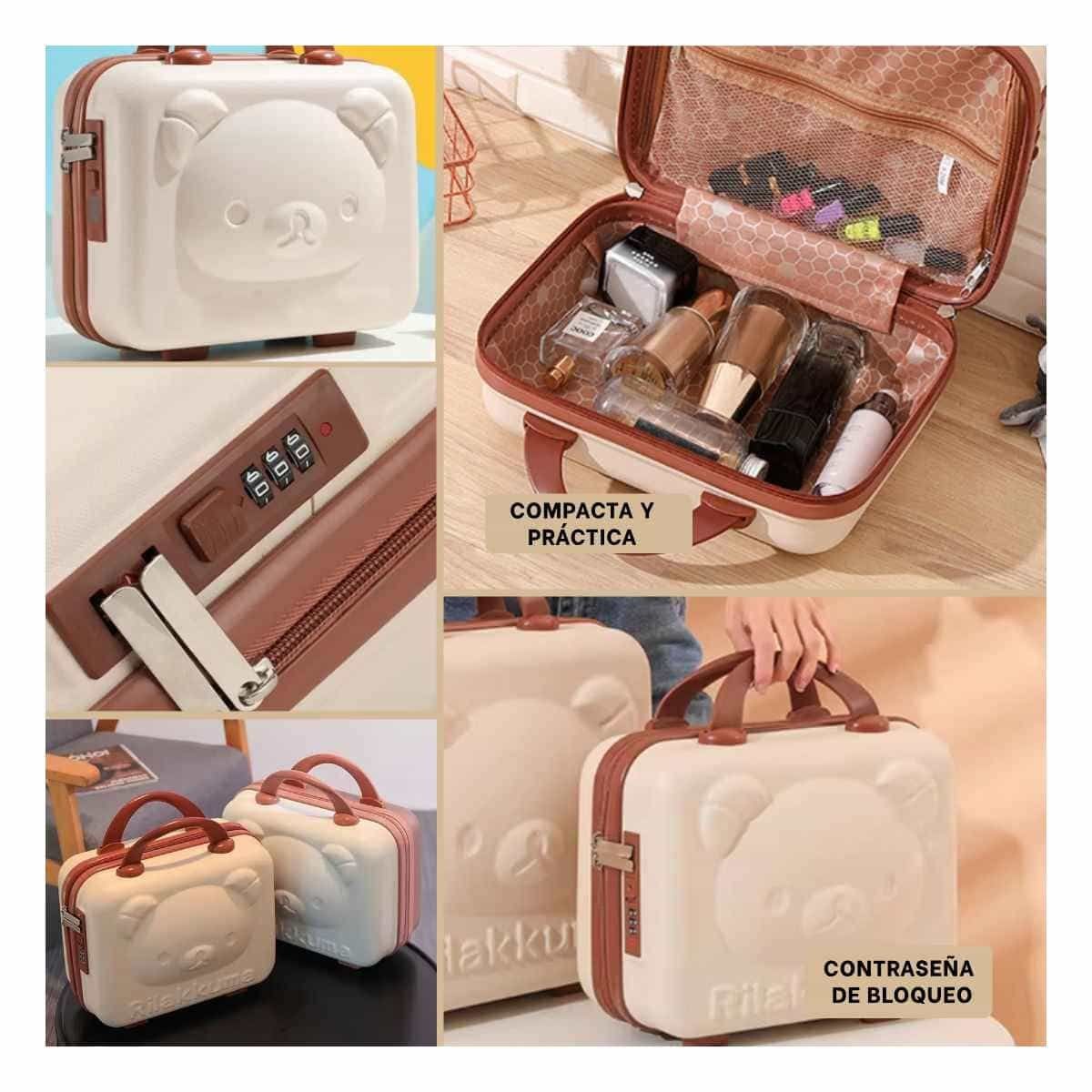 PACK4 PETACA MINI PORTATIL DE OSO MULTIUSOS CON ACABADO BEIGE Y+REGALO STICKER - 2