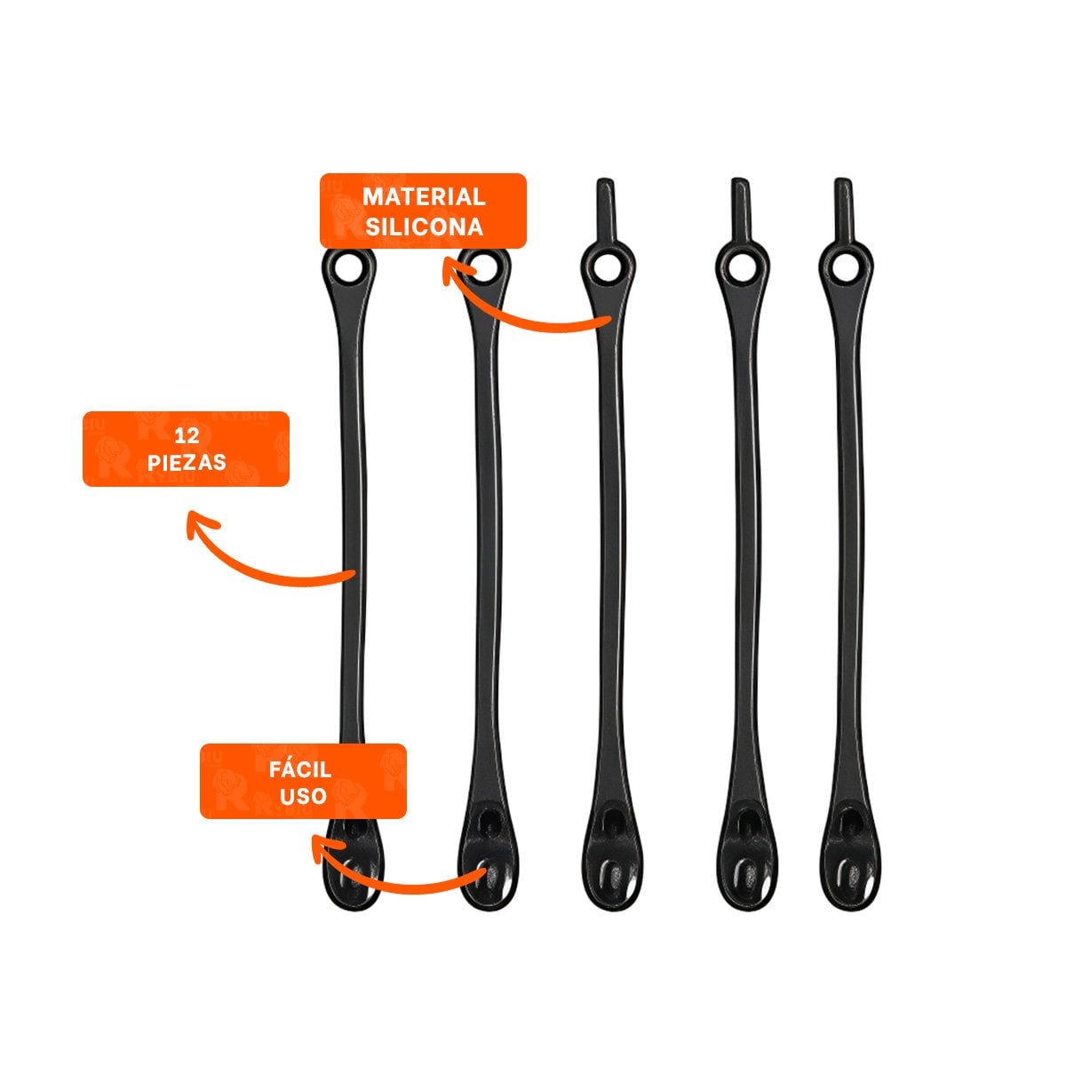 SUJETA CABLE DE SILICONA FLEXIBLE PARA ORDEN EN HOGAR Y ESCRITORIO NEGRO - 3