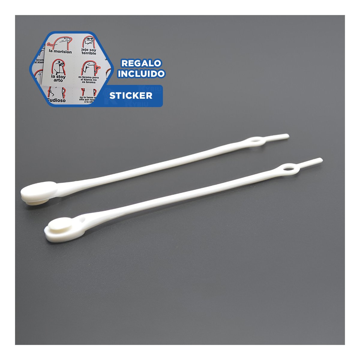 SUJETA CABLE DE SILICONA RESISTENTE PARA USO DIARIO EN CASA Y TRABAJO BLANCO Y+REGALO STICKER - 1