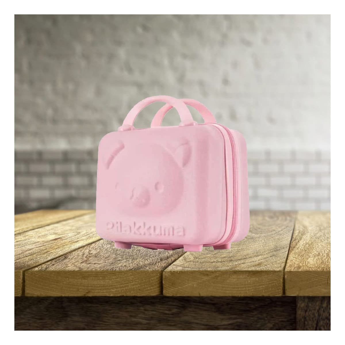 PACK2 MINI MALETA MULTIUSOS CON FIGURA DE OSO Y ACABADO ROSADO FACIL DE TRANSPORTAR - 5