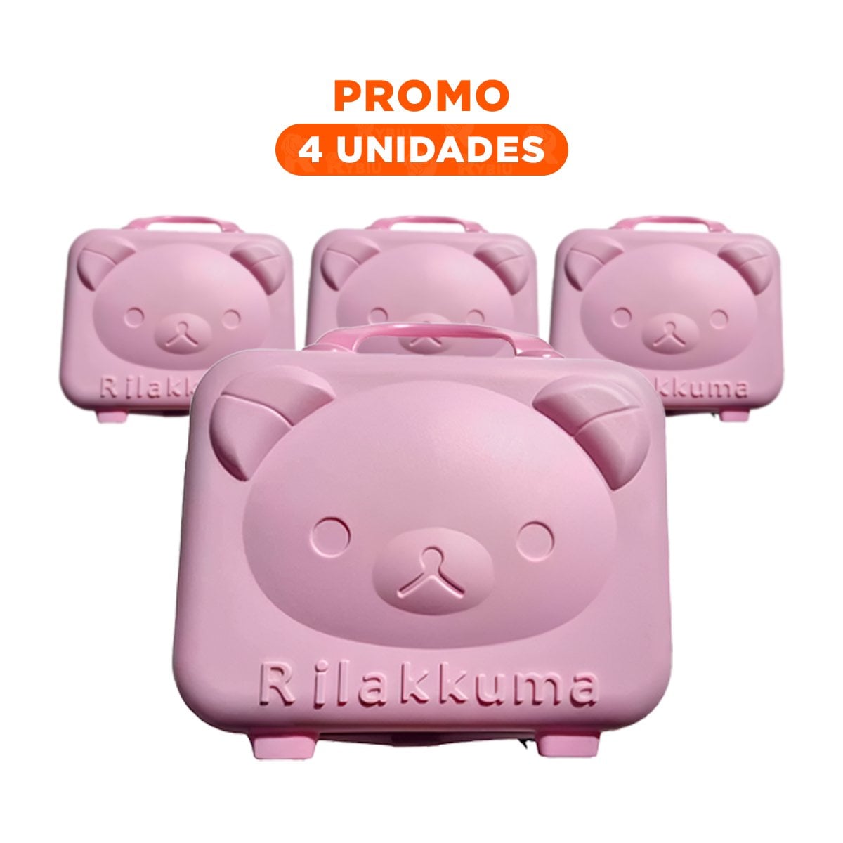 PACK4 PETACA MINI PORTATIL DE OSO MULTIUSOS CON ACABADO ROSADO Y+REGALO STICKER - 1