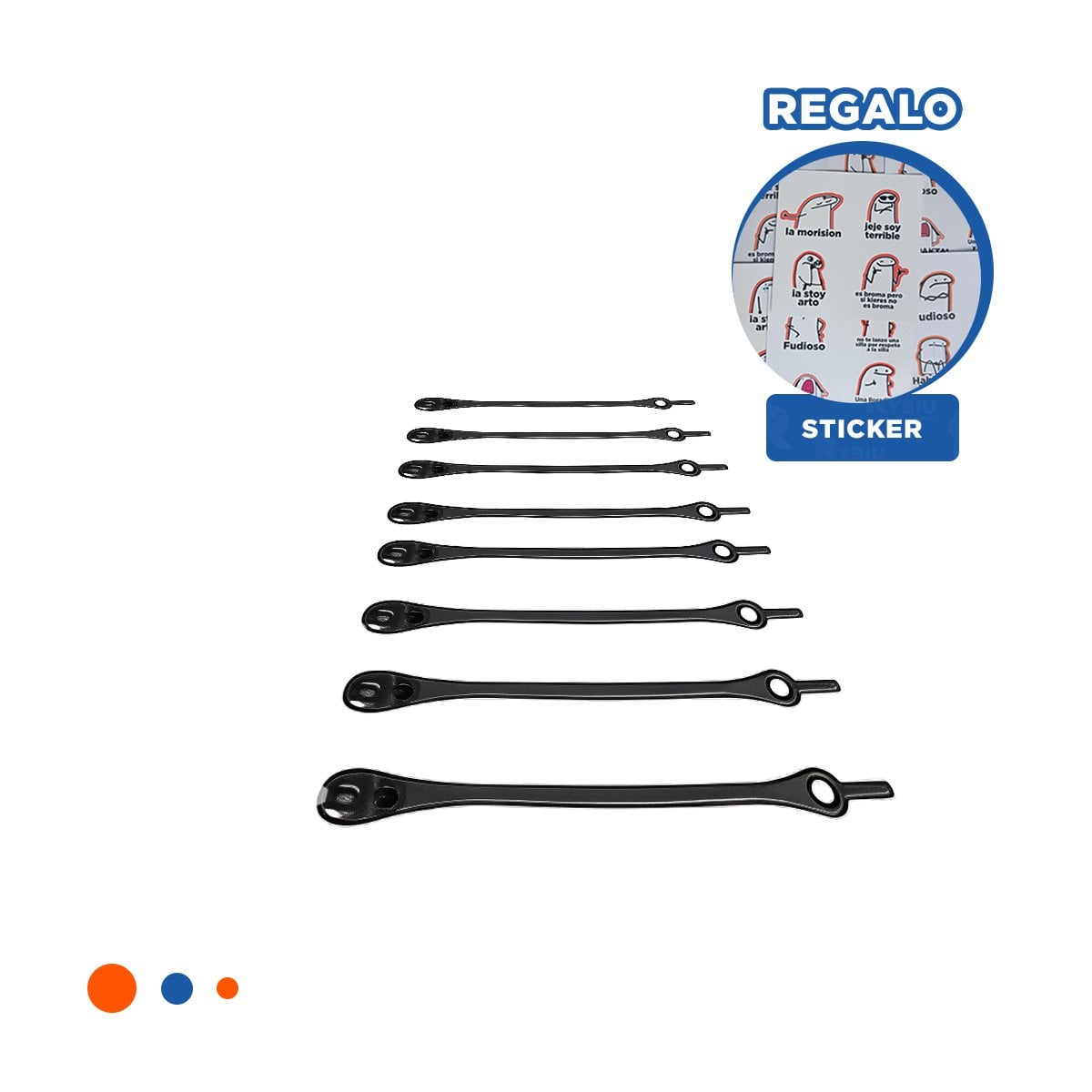 SUJETA CABLE DE SILICONA RESISTENTE PARA USO DIARIO EN CASA Y TRABAJO NEGRO YREGALO STICKER - 1