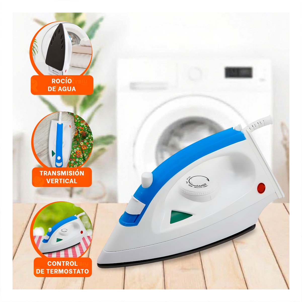 PACK4 HERRAMIENTA DE VAPOR ELECTRICA BLANCO Y AZUL CUIDADO DIARIO ROPA HOGAR - 5