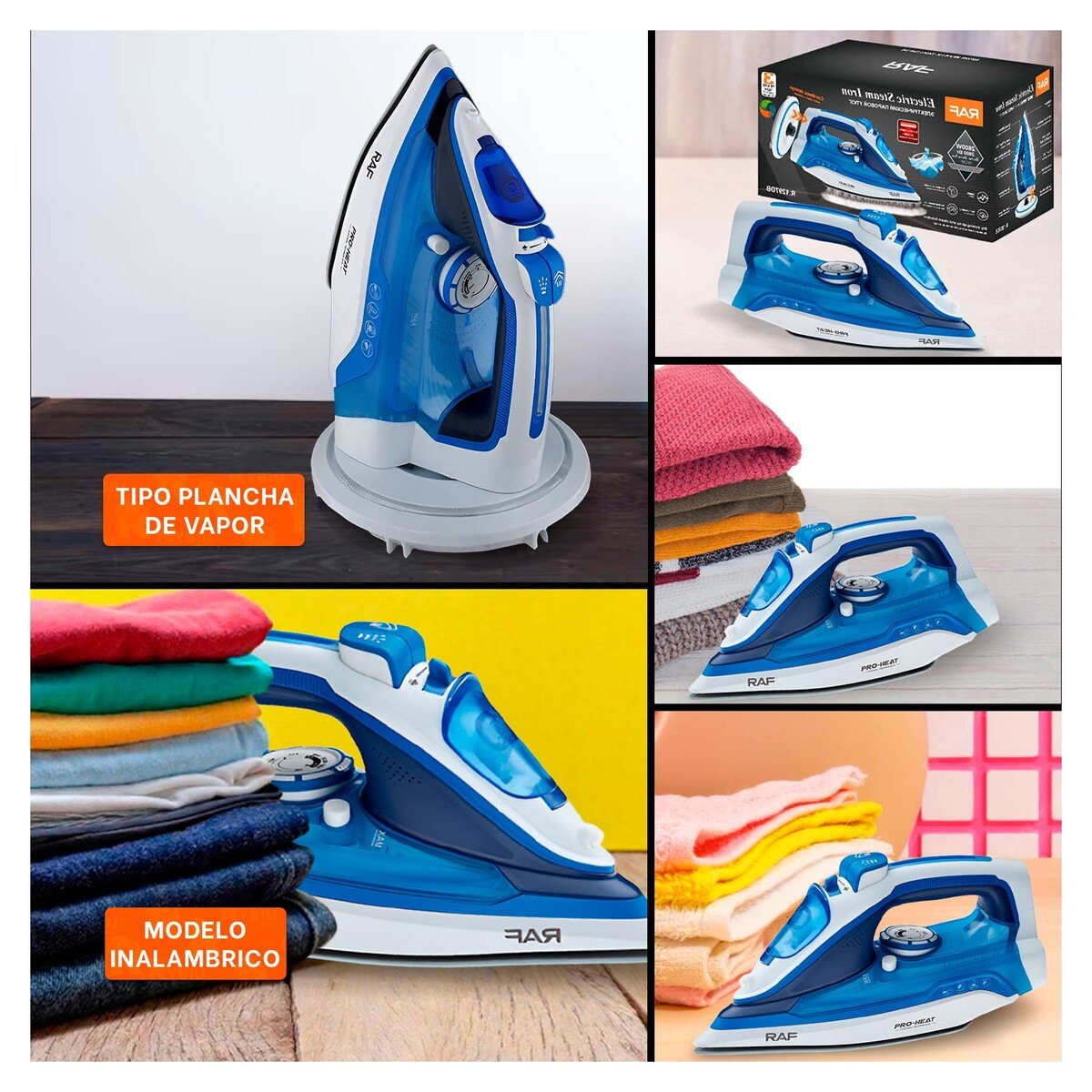 PLANCHADOR DE VAPOR ELECTRICA BLANCO Y AZUL CUIDADO DIARIO ROPA EN HOGAR - 5