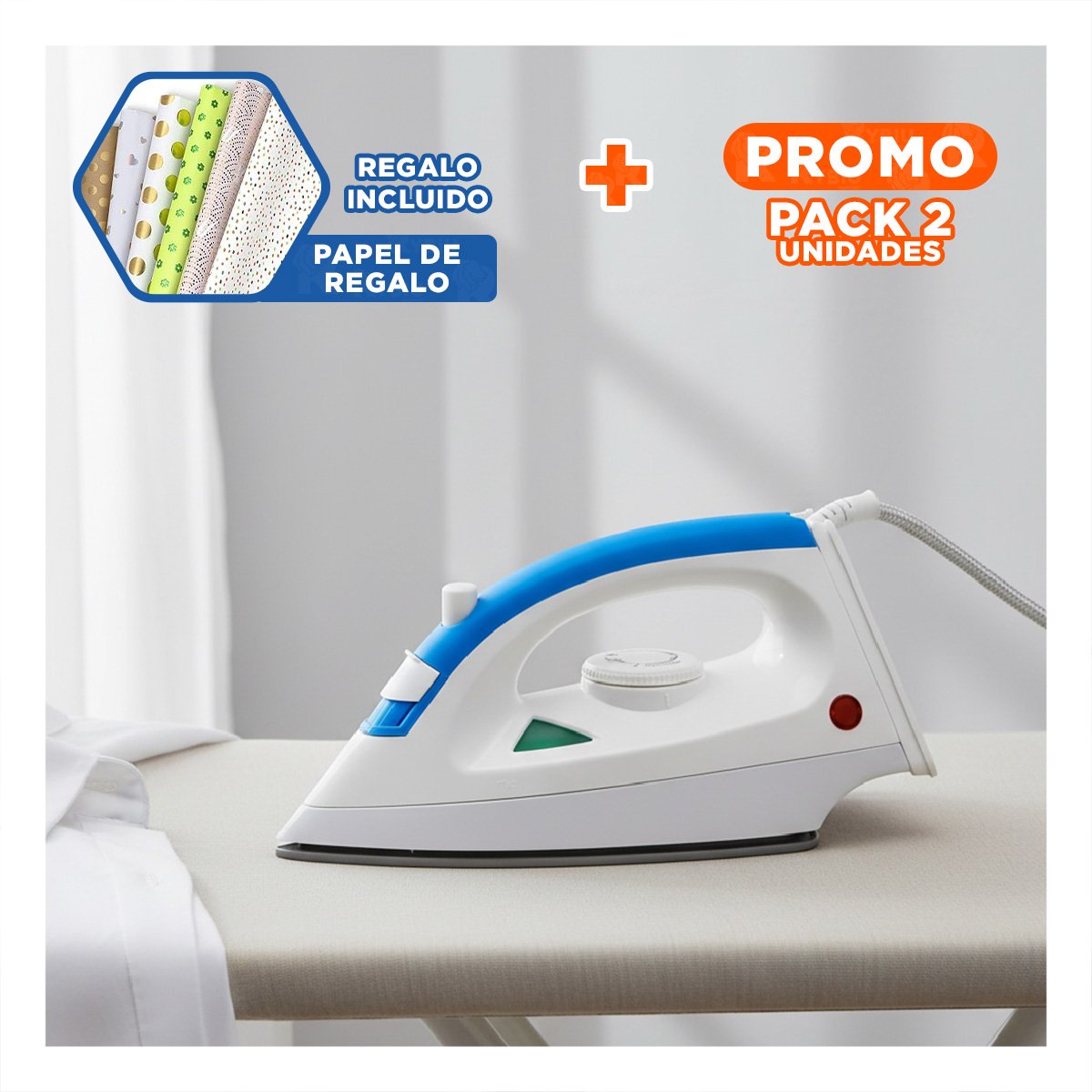 PACK2 HERRAMIENTA DE VAPOR ELECTRICA BLANCO Y AZUL POTENCIA CONSTANTE HOGAR YPAPEL REGALO - 1