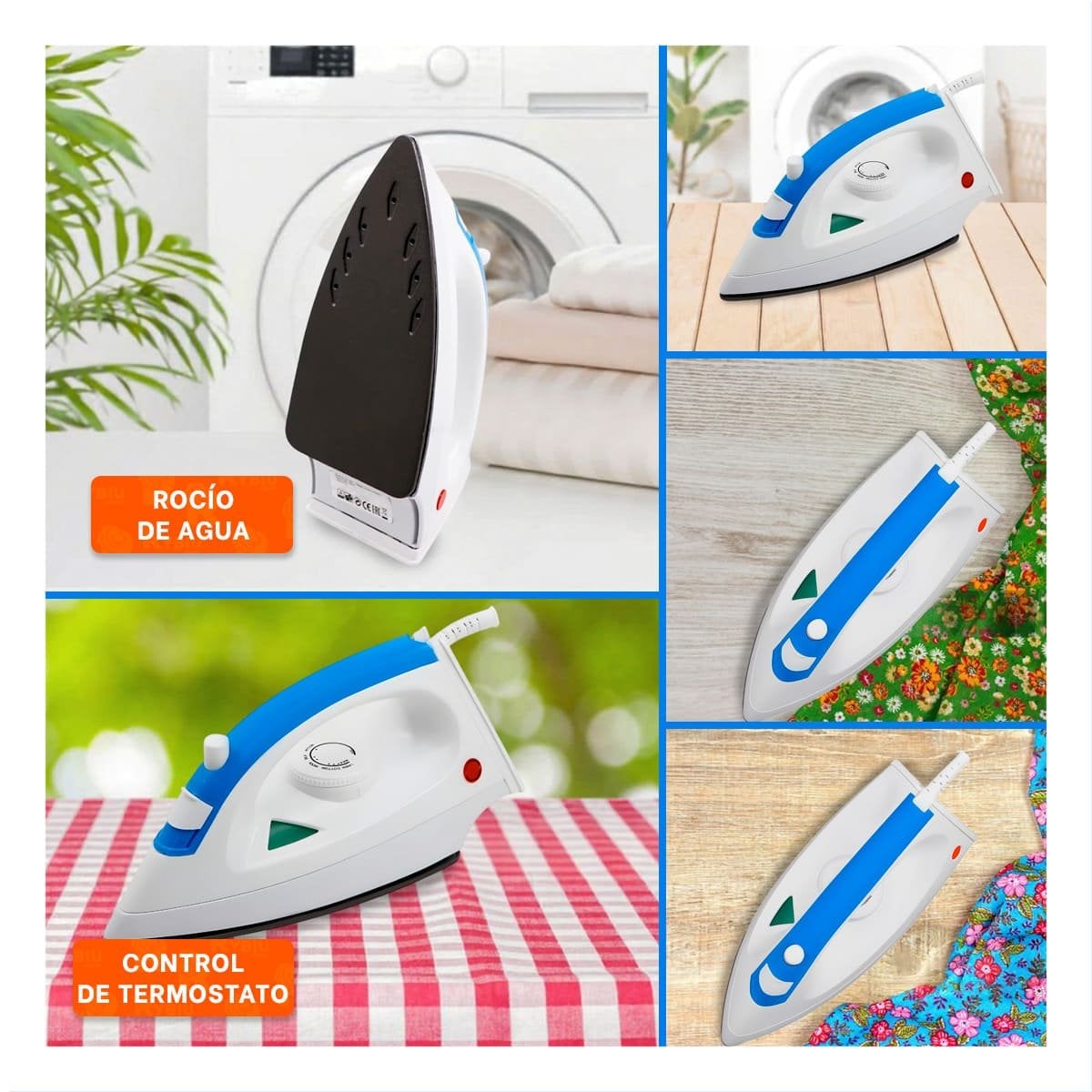 PLANCHADOR DE VAPOR ELECTRICA BLANCO Y AZUL CUIDADO DIARIO ROPA EN HOGAR - 5