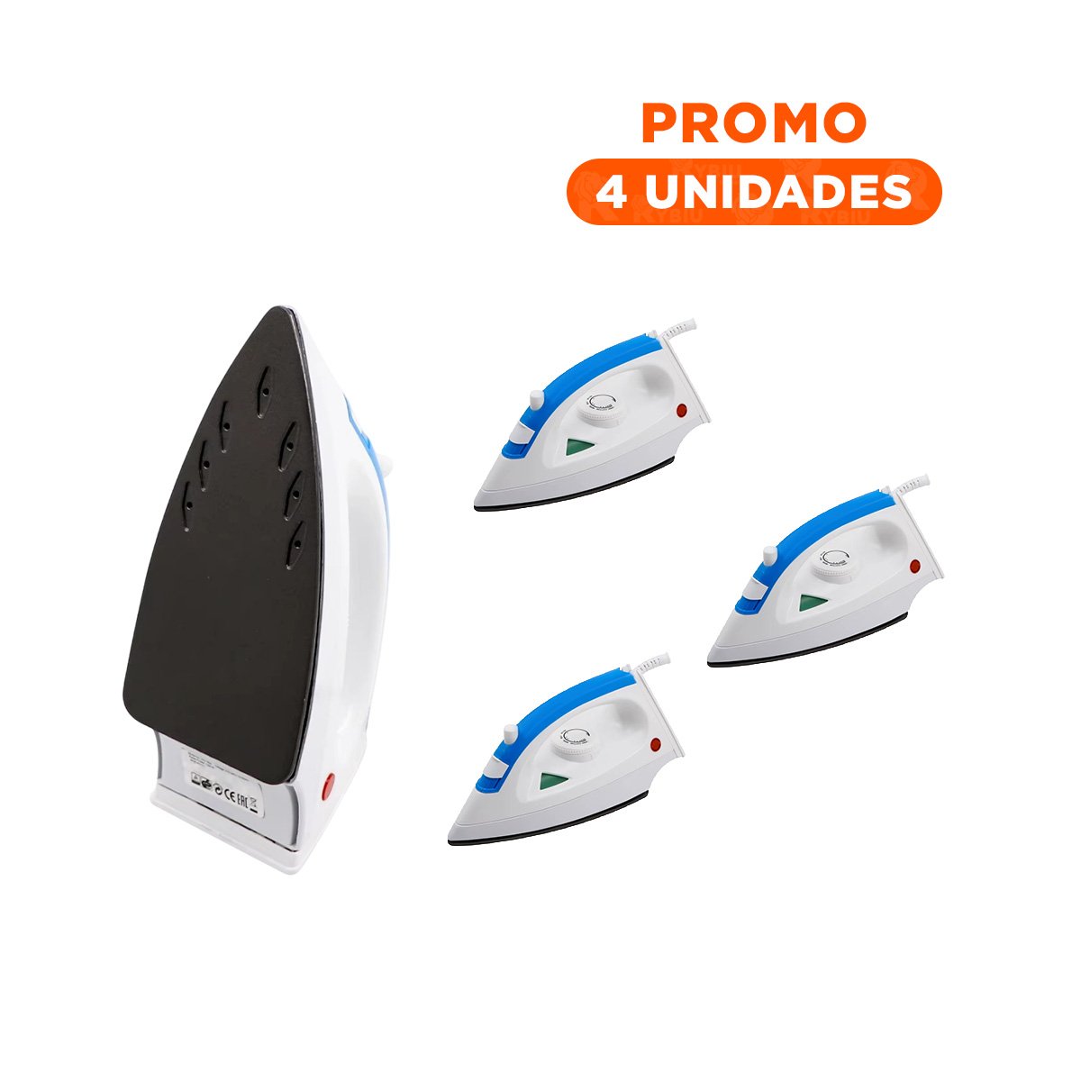 PACK4 DISPOSITIVO DE VAPOR ELECTRICA BLANCO Y AZUL USO HOGAR DIARIO EN CASA YREGALO STICKER - 1