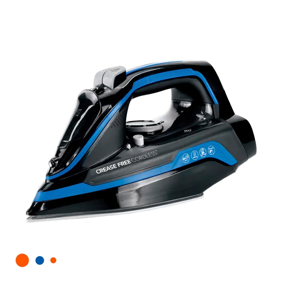 PLANCHADOR DE VAPOR ELECTRICA NEGRO Y AZUL USO HOGAR DISENO MODERNO ACTUAL YPAPEL REGALO - 1