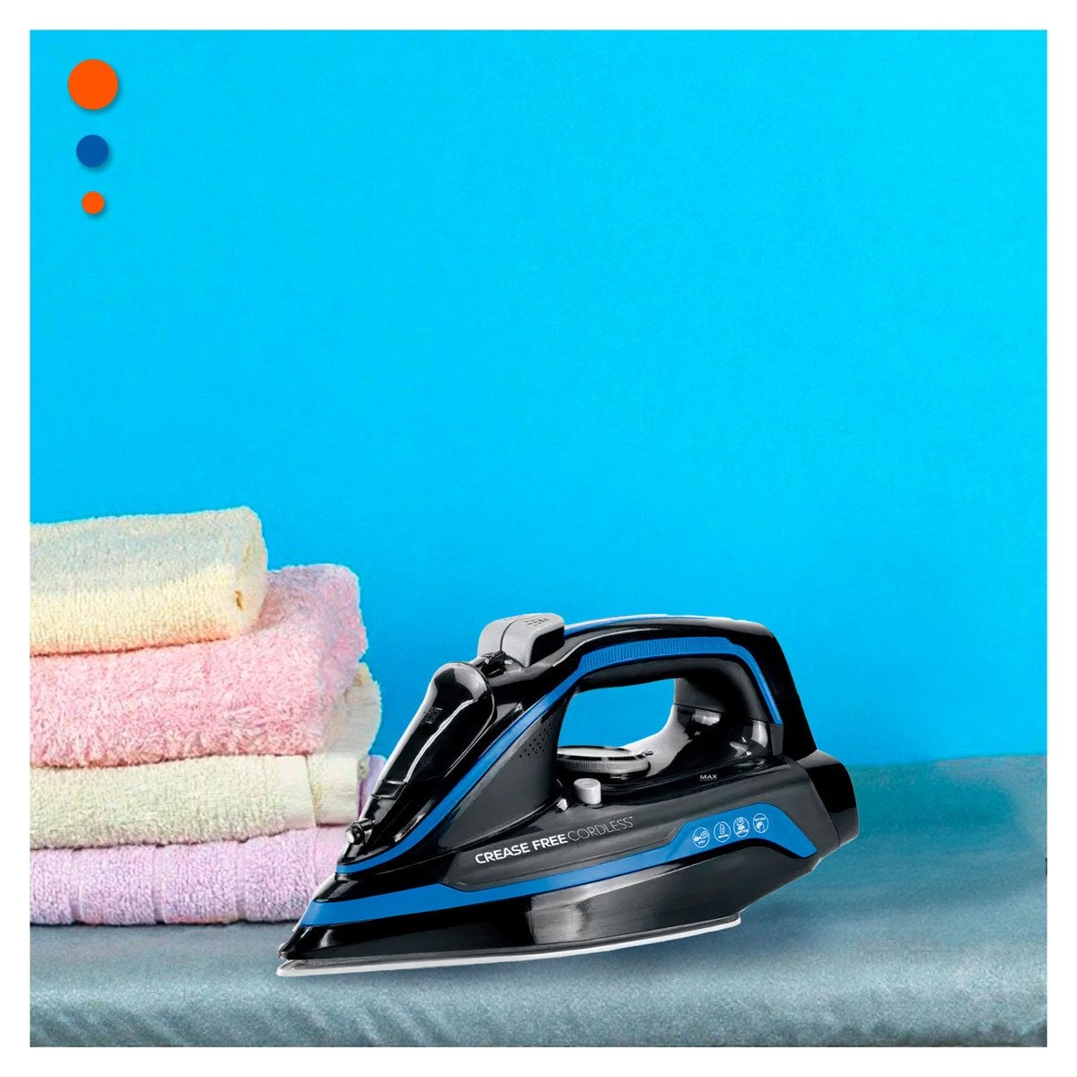 PLANCHADOR DE VAPOR ELECTRICA NEGRO Y AZUL USO HOGAR DISENO MODERNO ACTUAL YPAPEL REGALO - 2