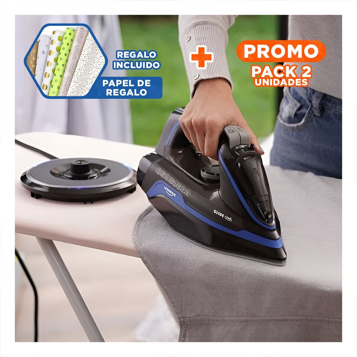 PACK2 EQUIPO DE VAPOR ELECTRICA NEGRO Y AZUL FUNCION ESTABLE DIARIO HOGAR YPAPEL REGALO - 1
