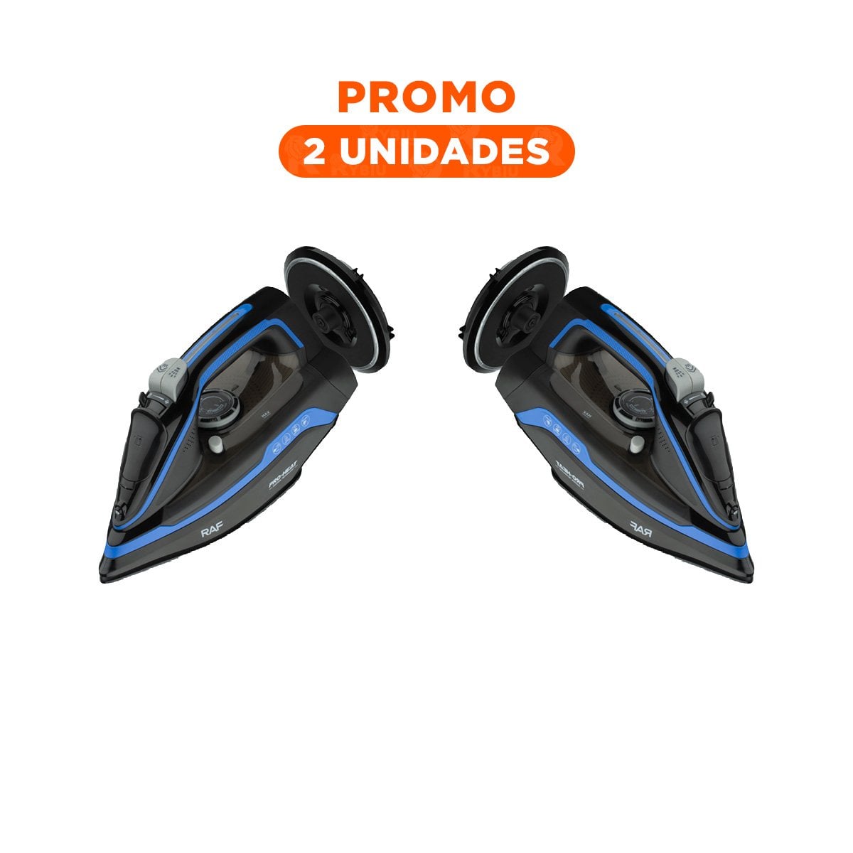 PACK2 EQUIPO DE VAPOR ELECTRICA NEGRO Y AZUL PRACTICO PARA ROPA EN CASA - 1