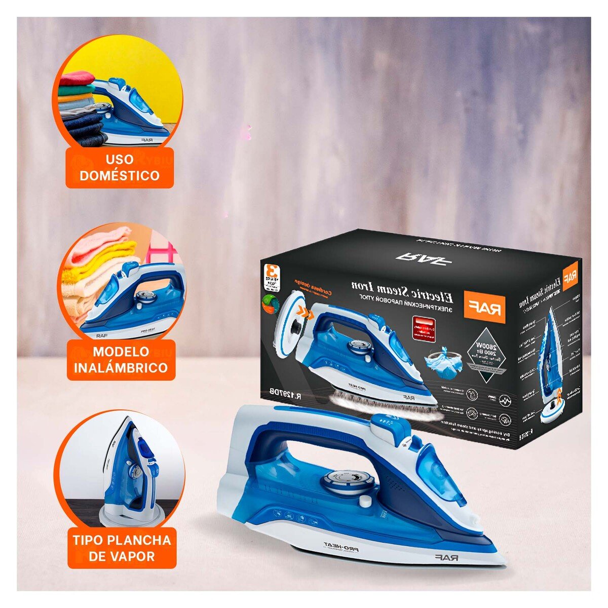 PACK2 EQUIPO DE VAPOR ELECTRICA BLANCO Y AZUL FUNCION ESTABLE DIARIO HOGAR YPAPEL REGALO - 5
