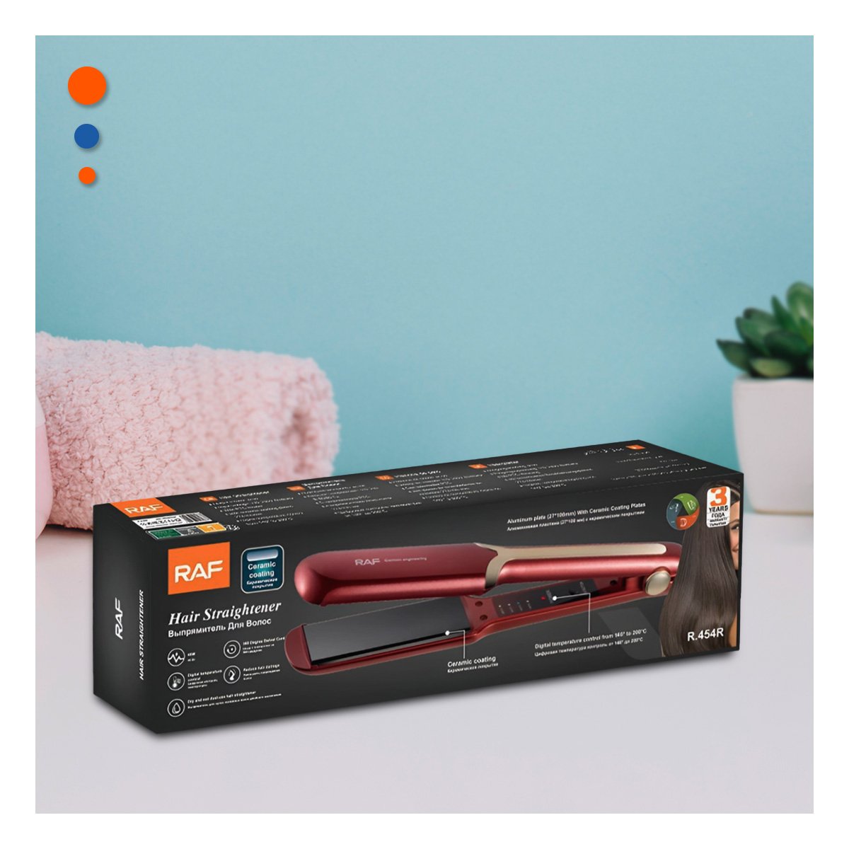 PACK4 PLANCHA CAPILAR FUNCIONAL PARA CUIDADO PERSONAL ROJO PRO Y+PAPEL REGALO - 5