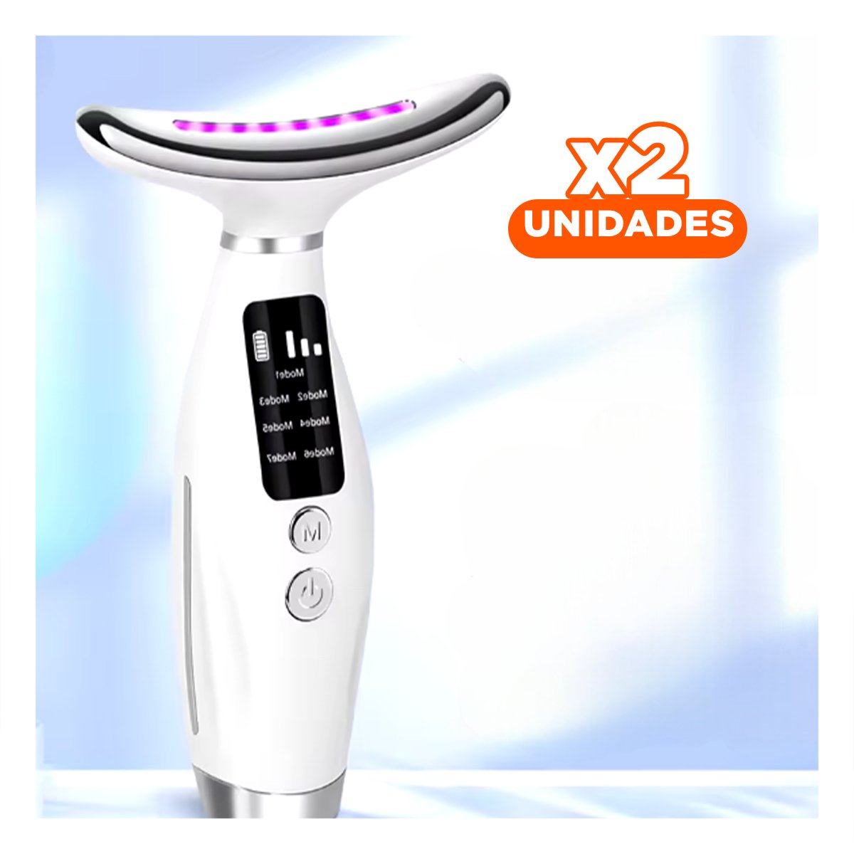 PACK2 HERRAMIENTA FACIAL 7 MODOS DE COLOR CUIDADO DIARIO BLANCO COMPACTO Y+REGALO STICKER - 1