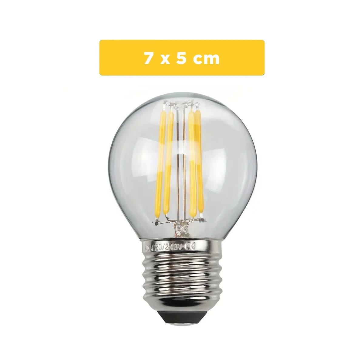 PACK12 LAMPARA COMPACTA 4W TRANSPARENTE LUZ BLANCA PARA HOGAR CASA NAVIDAD - 4