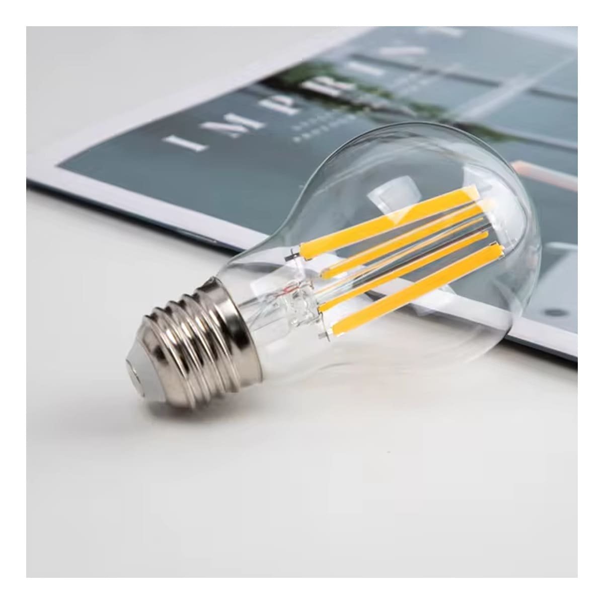 PACK12 LAMPARA COMPACTA 4W TRANSPARENTE LUZ BLANCA PARA HOGAR CASA NAVIDAD - 5