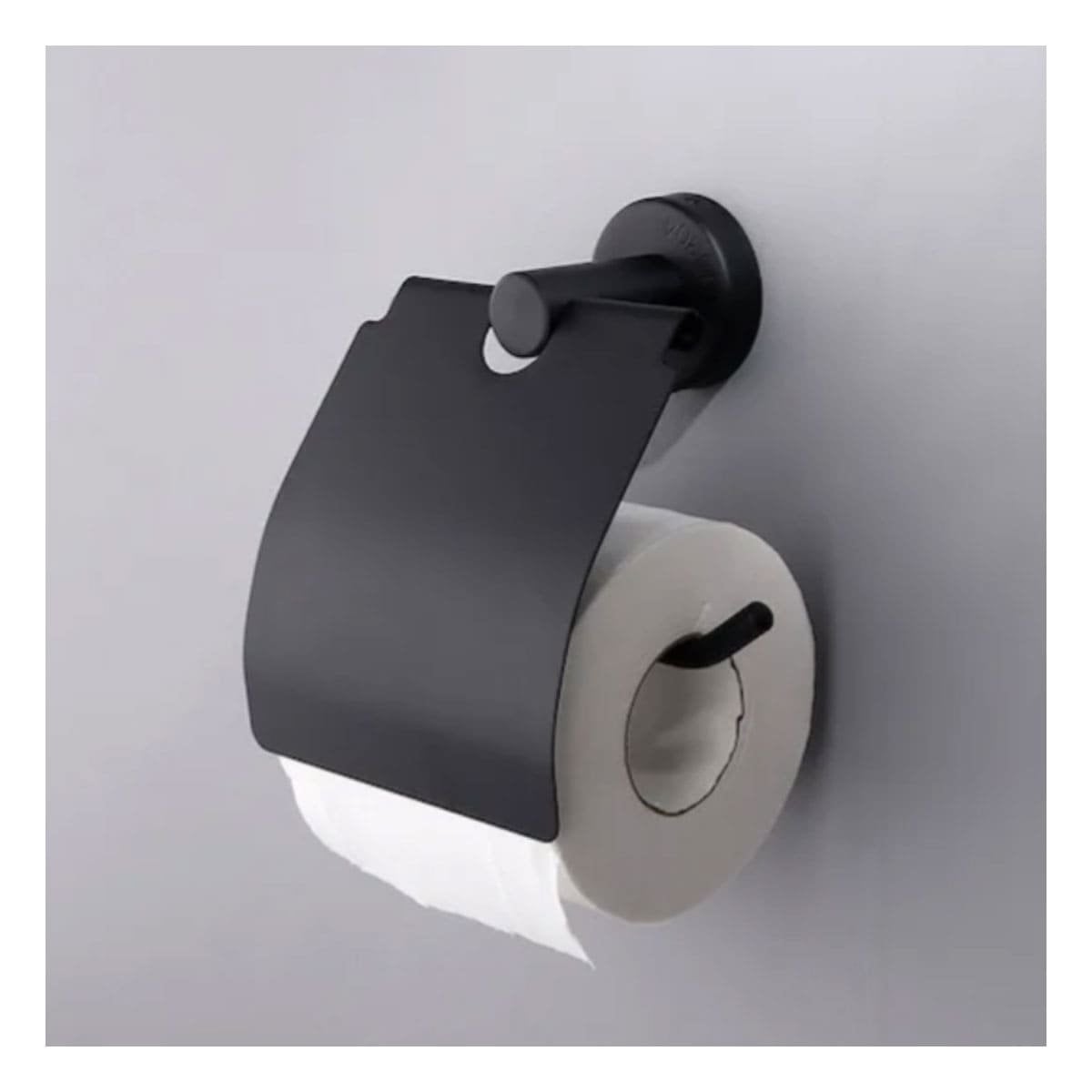 PORTA PARA PAPEL HIGIENICO CON CUBIERTA SUPERIOR PARA PARED NEGRO ECO YSTICKY - 3
