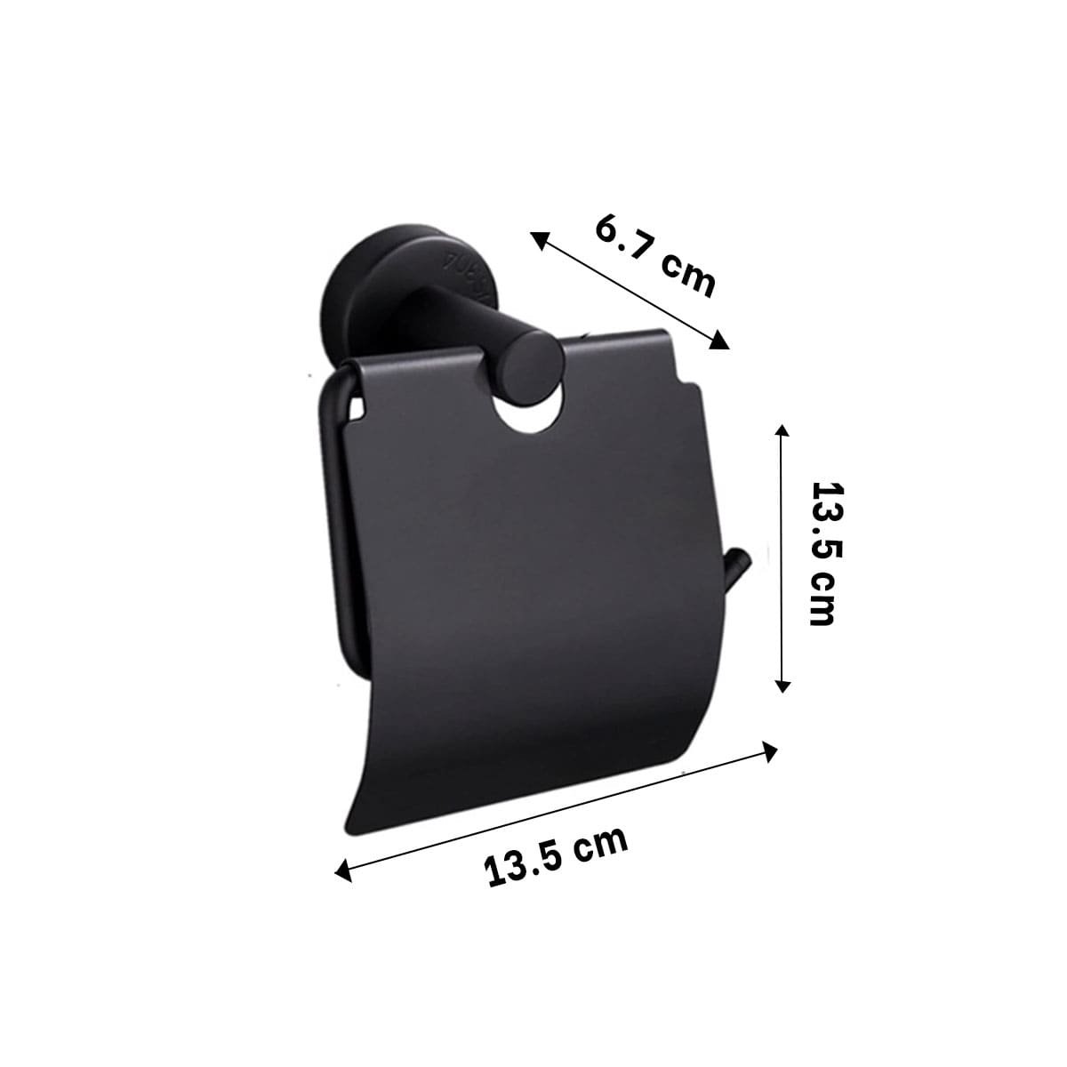 PORTA PARA PAPEL HIGIENICO CON CUBIERTA SUPERIOR PARA PARED NEGRO ECO YSTICKY - 4