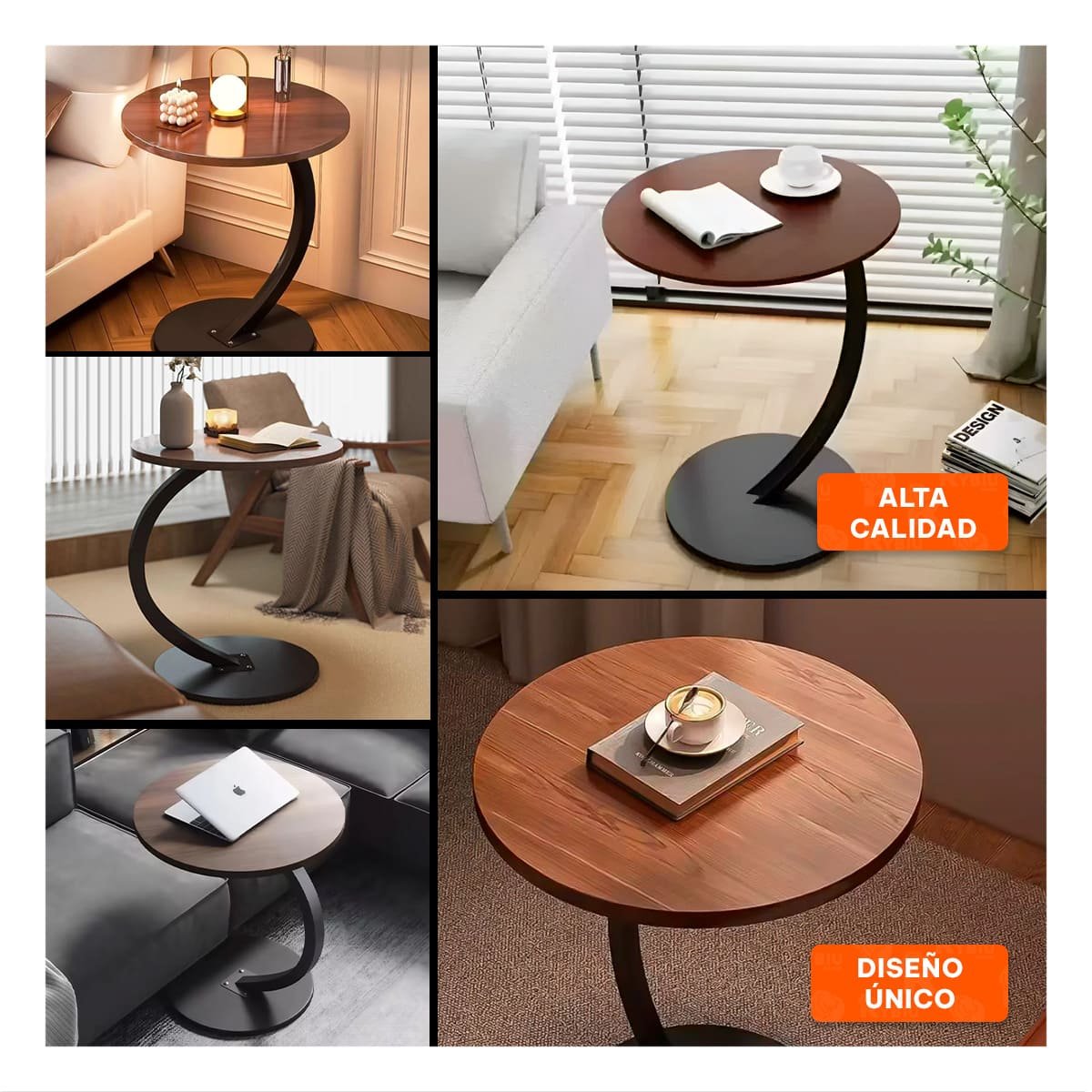 PACK2 MOSTRADOR CIRCULAR 40X60CM MARRON Y NEGRO DISENO FUNCIONAL SALA EXTRA YPAPEL REGALO - 3
