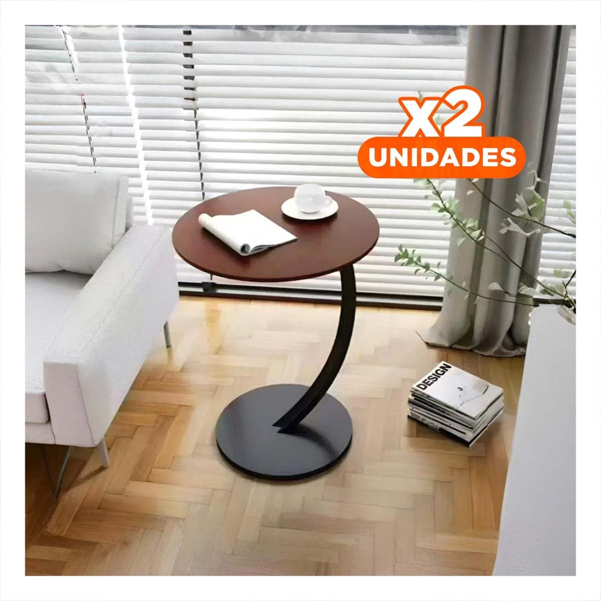 PACK2 MOSTRADOR CIRCULAR 40X60CM MARRON Y NEGRO ESTRUCTURA FIRME USO DIARIO Y+REGALO STICKER - 1