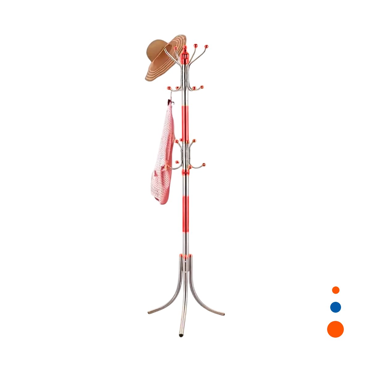 COLGADOR MULTIUSO 172CM COLOR ROJO Y PLATEADO PARA HOGAR VERSATIL Y LIGERO - 3