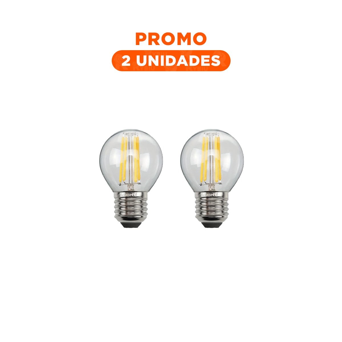 PACK2 BOMBILLA MODERNA 4W TRANSPARENTE LUZ BLANCA PARA CASA HOGAR FESTIVA - 1