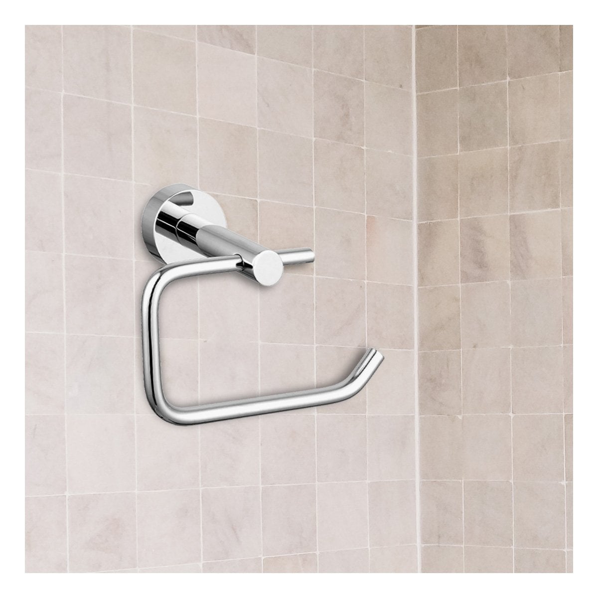 PORTA PARA PAPEL HIGIENICO PARA PARED ESTRUCTURA ESTABLE METAL PLATEADO YSTICKY - 2