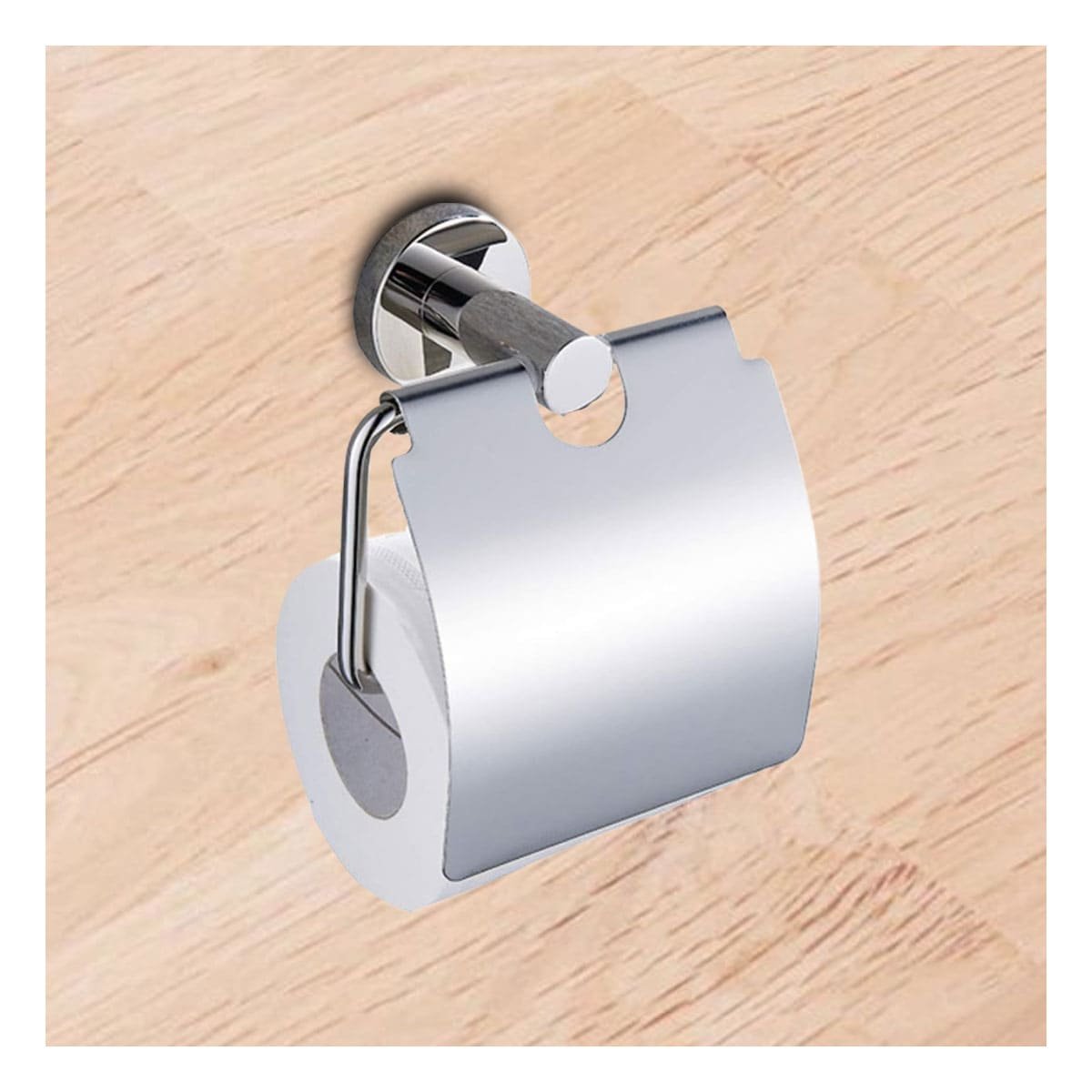 PACK4 MODULO PARA PAPEL HIGIENICO CON TAPA PARA PARED METAL PLATEADO PLUS YREGALO STICKER - 5