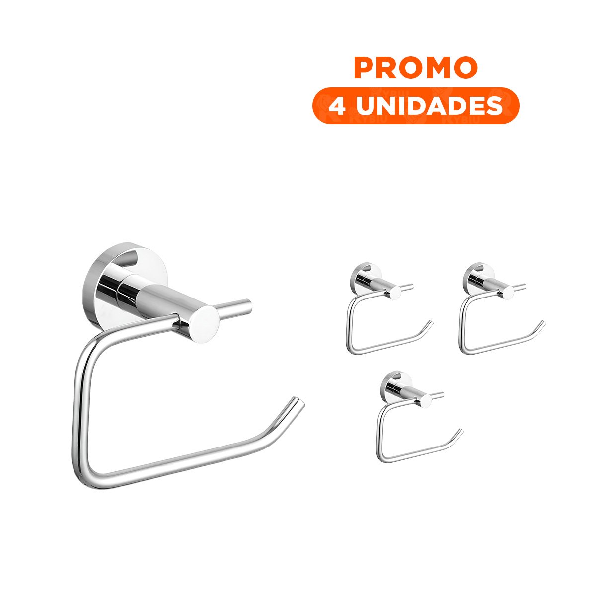 PACK4 MODULO PARA PAPEL HIGIENICO PARA PARED ESTILO MODERNO METAL PLATEADO YREGALO STICKER - 1