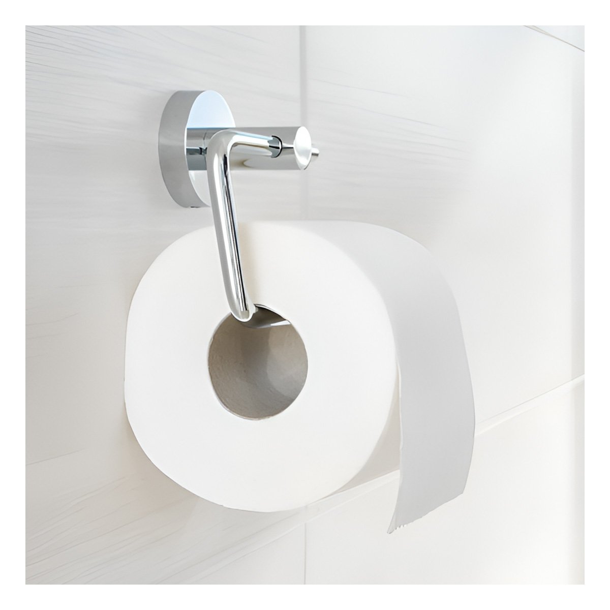 PACK4 MODULO PARA PAPEL HIGIENICO PARA PARED ESTILO MODERNO METAL PLATEADO YREGALO STICKER - 3