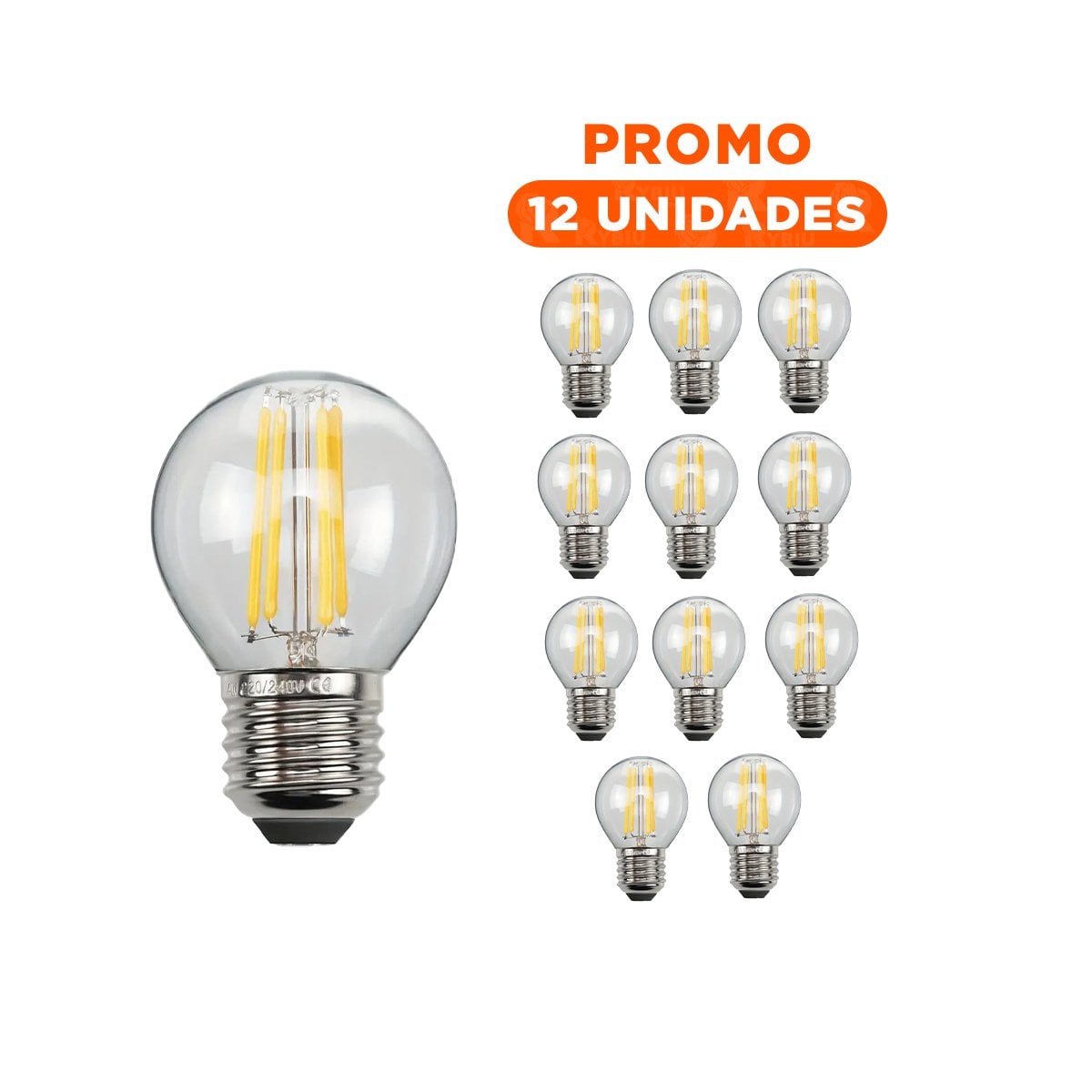 PACK12 LUMINARIA COMPACTA 4W TRANSPARENTE LUZ BLANCA PARA HOGAR CASA NAVIDAD YREGALO STICKER - 1