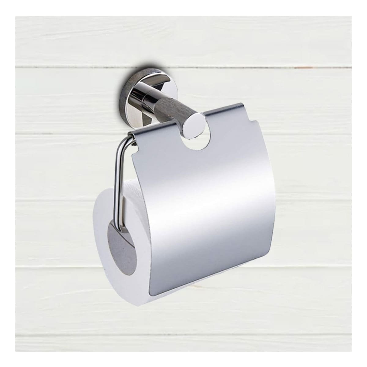PORTA PARA PAPEL HIGIENICO CON DISENO COMPACTO PARA PARED PLATEADO TOP YLIGAS REGALO - 2