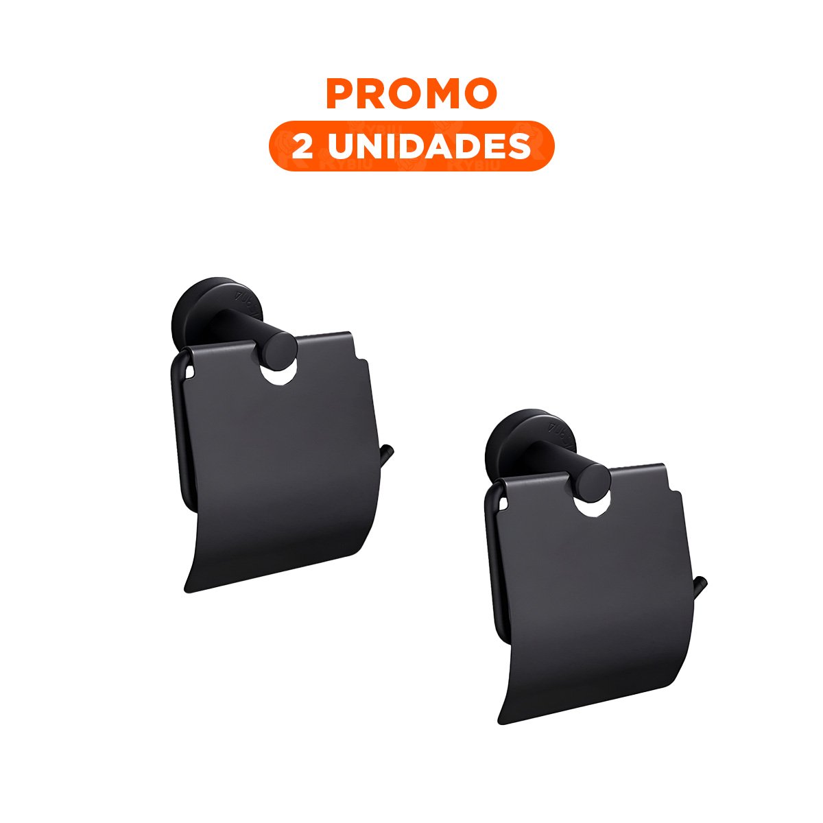 PACK2 DISPENSADOR PARA PAPEL HIGIENICO CON CUBIERTA SUPERIOR PARA PARED NEGRO ECO - 1