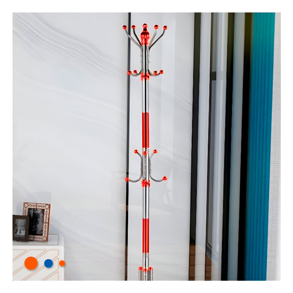 PACK4 ESTACION DE COLGADO 172CM ROJO Y PLATEADO ESTRUCTURA FIRME ACTUAL Y PRO - 2