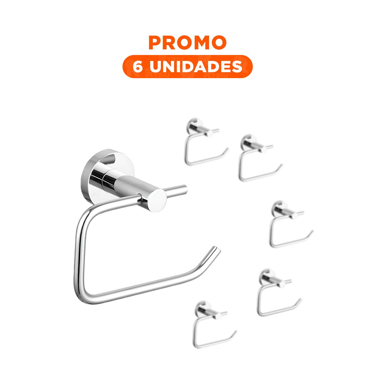 PACK6 MODULO PARA PAPEL HIGIENICO PARA PARED BASE FIRME USO DIARIO PLATEADO - 1