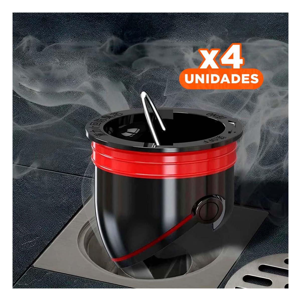 PACK4 NUCLEO DE DRENAJE NEGRO PARA ESPACIOS HIGIENICOS CON BLOQUEO DE INSECTOS - 1