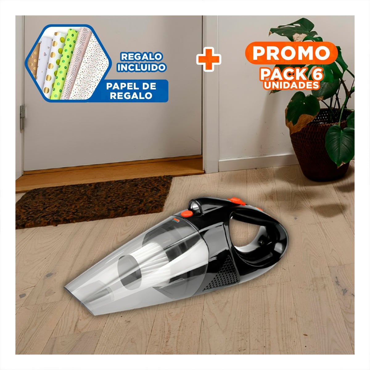 PACK6 ACCESORIO MANUAL DE LIMPIEZA CON LINTERNA PARA SUPERFICIES DEL HOGAR Y+PAPEL REGALO - 1