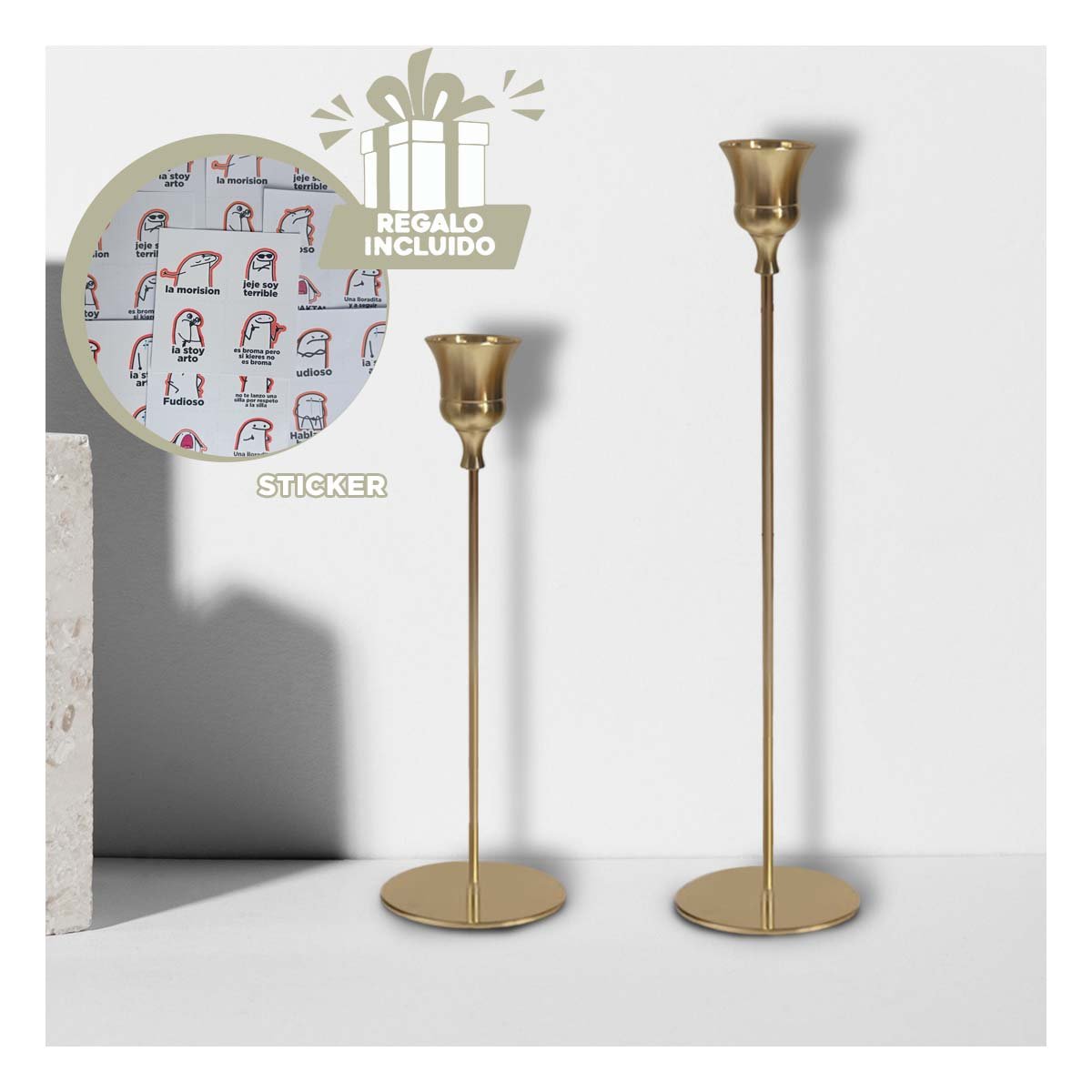 COMPLEMENTO DECORATIVO PARA VELAS DE METAL QUE APORTA ESTILO AL HOGAR Y+REGALO STICKER - 1