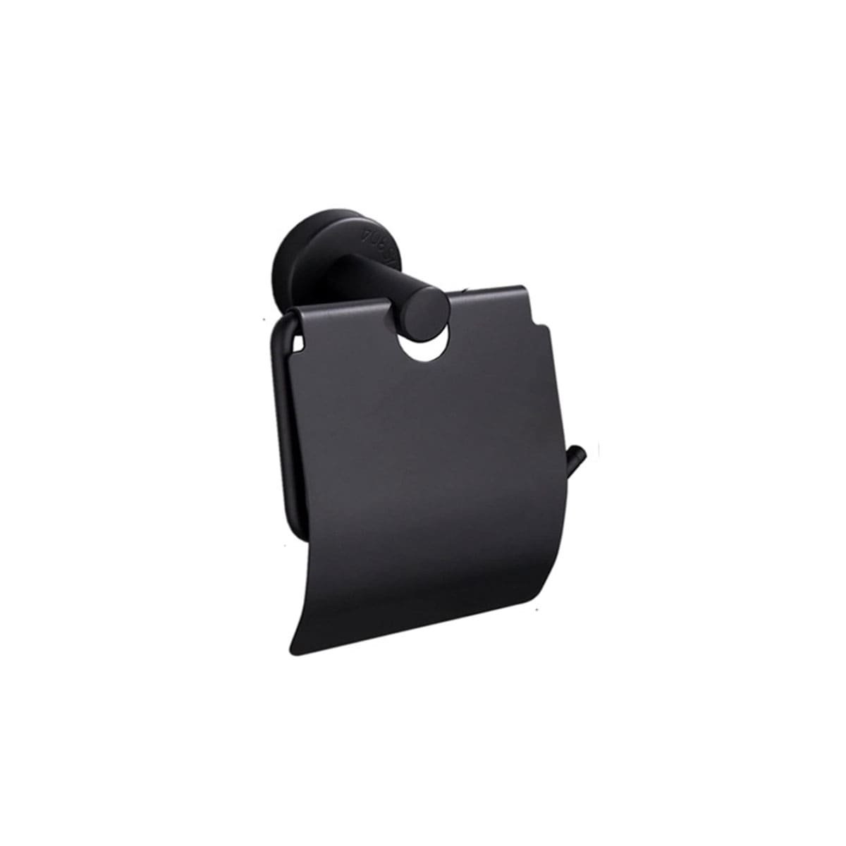 PACK2 BASE PARA PAPEL HIGIENICO CON CUBIERTA PRACTICA PARA PARED NEGRO PRO YREGALO STICKER - 2