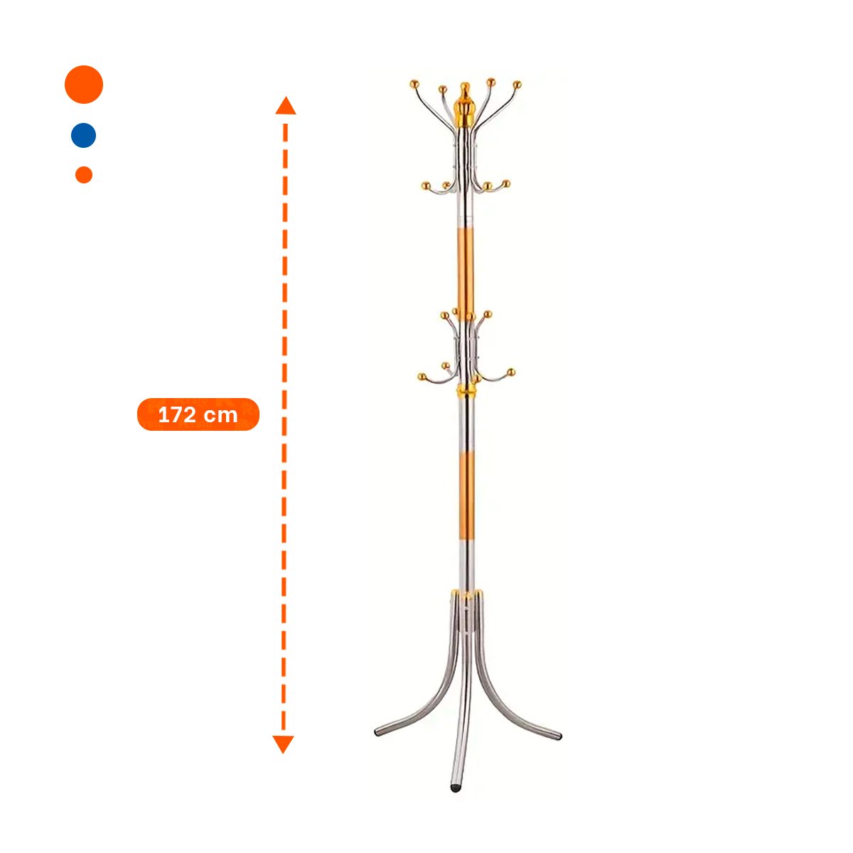 PACK4 ESTACION DE COLGADO 172CM DORADO Y PLATEADO ESTRUCTURA FIRME ACTUAL Y PRO - 4