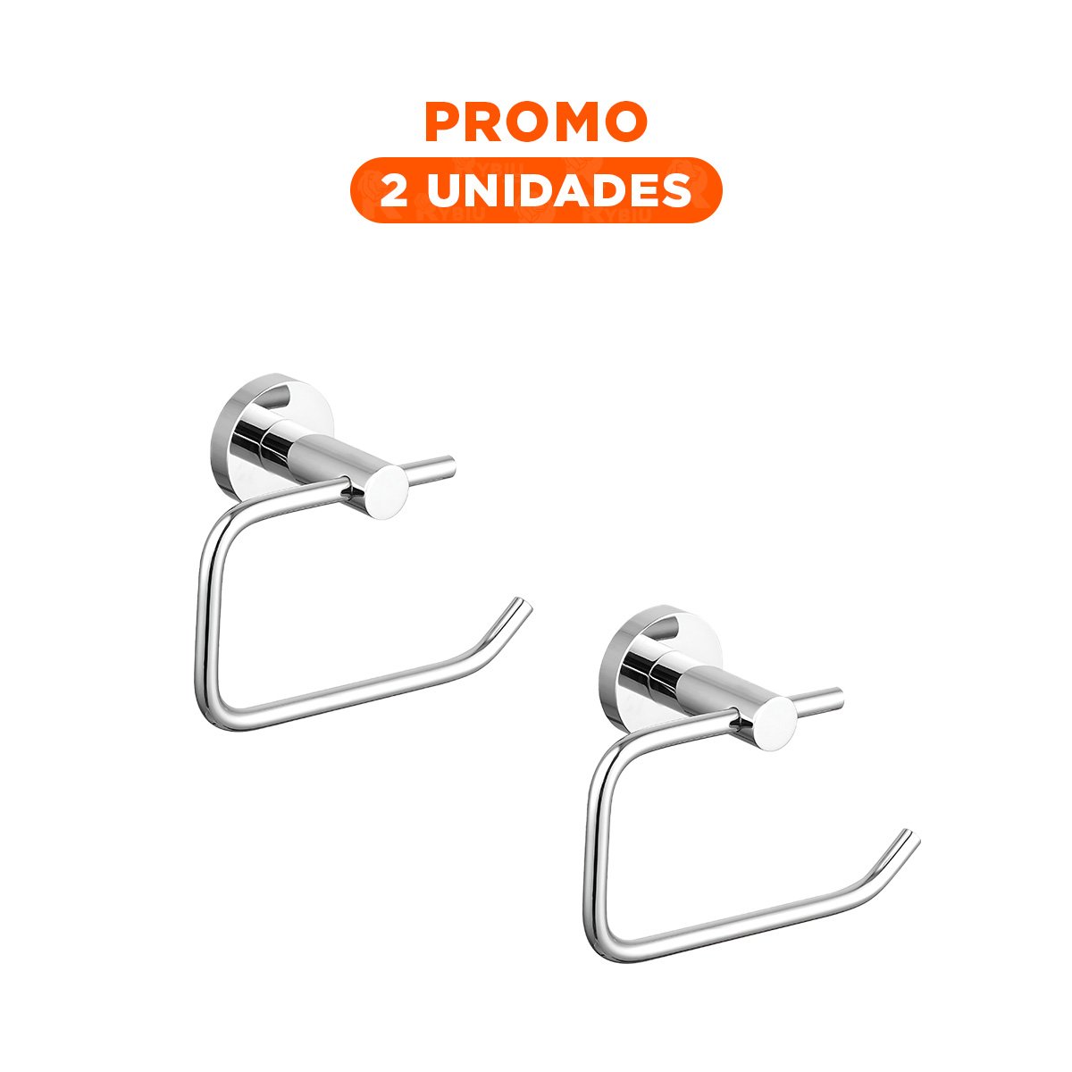 PACK2 BASE PARA PAPEL HIGIENICO PARA PARED ESTILO MODERNO METAL PLATEADO - 1