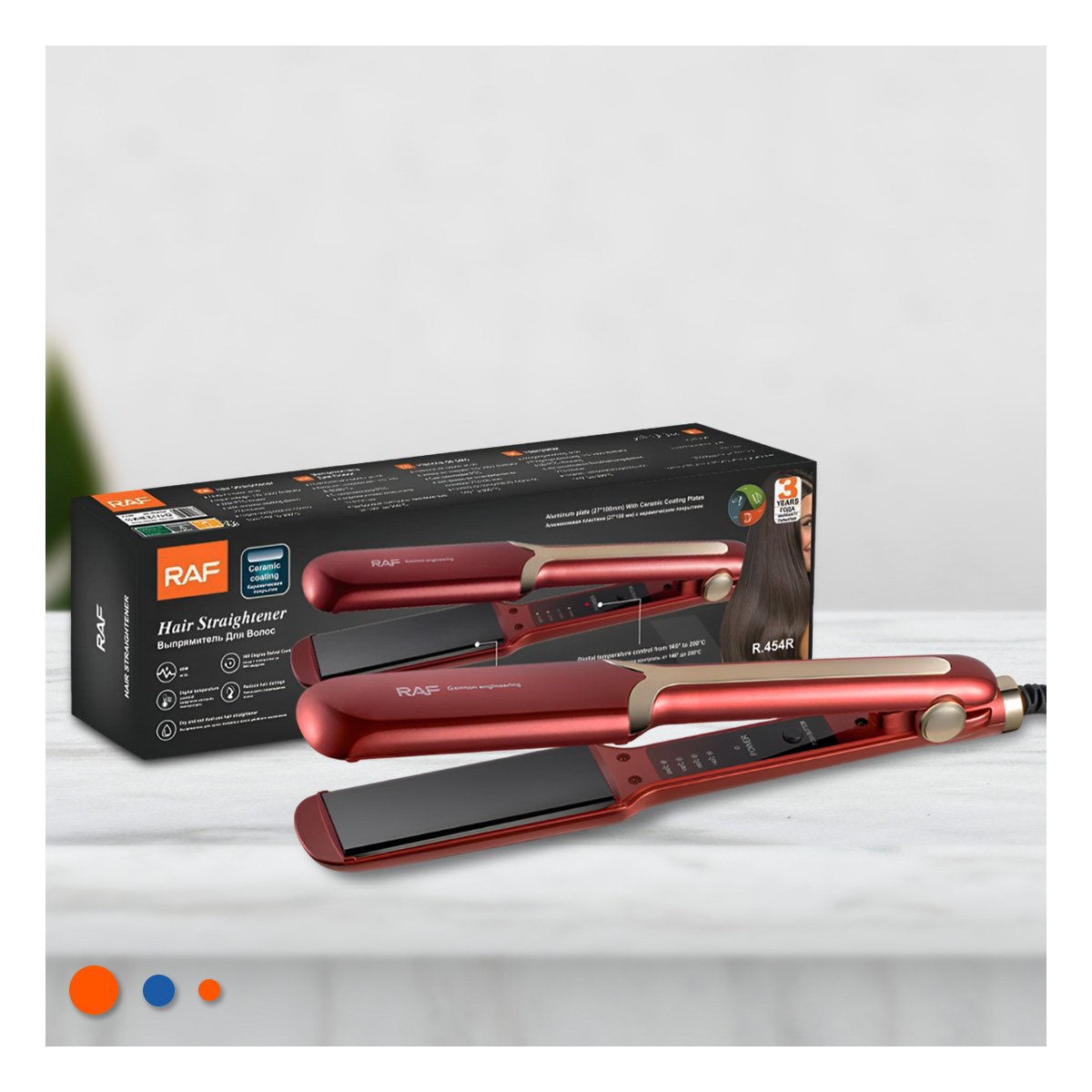 ALISADORA DE CABELLO PRACTICA PARA ESTILO LISO Y NATURAL ROJO CASA Y+LIGAS REGALO - 2