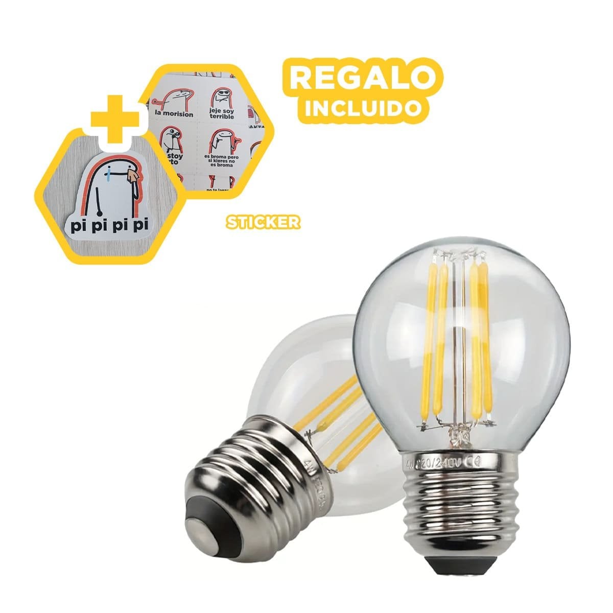 LUZ LED 4W TRANSPARENTE PARA HOGAR CASA ILUMINACION NAVIDAD YREGALO STICKER - 1