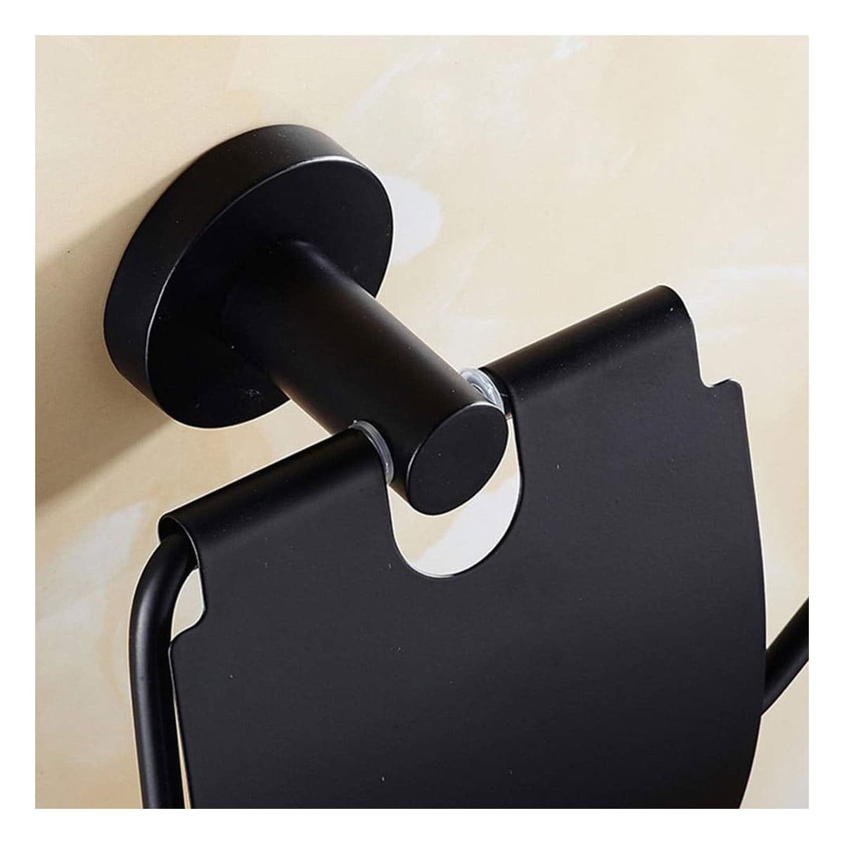 PACK4 BASE PARA PAPEL HIGIENICO CON CUBIERTA RESISTENTE PARA PARED NEGRO ECO YREGALO STICKER - 5