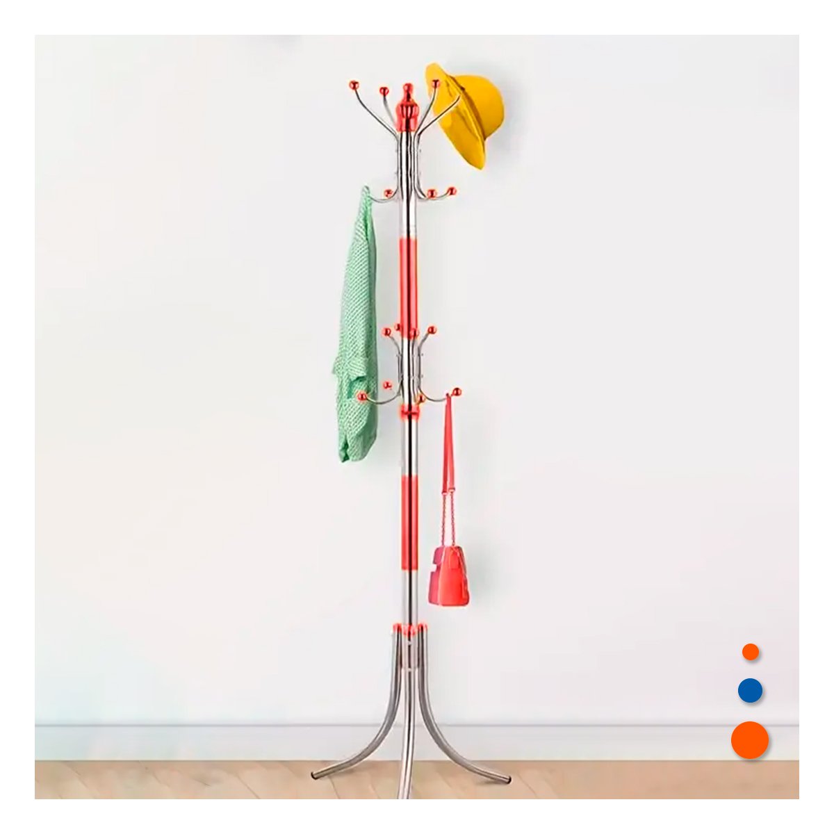 PACK6 MODULO DE COLGADO 172CM ROJO Y PLATEADO ESTRUCTURA FIRME FUNCIONAL PLUS Y+REGALO STICKER - 5
