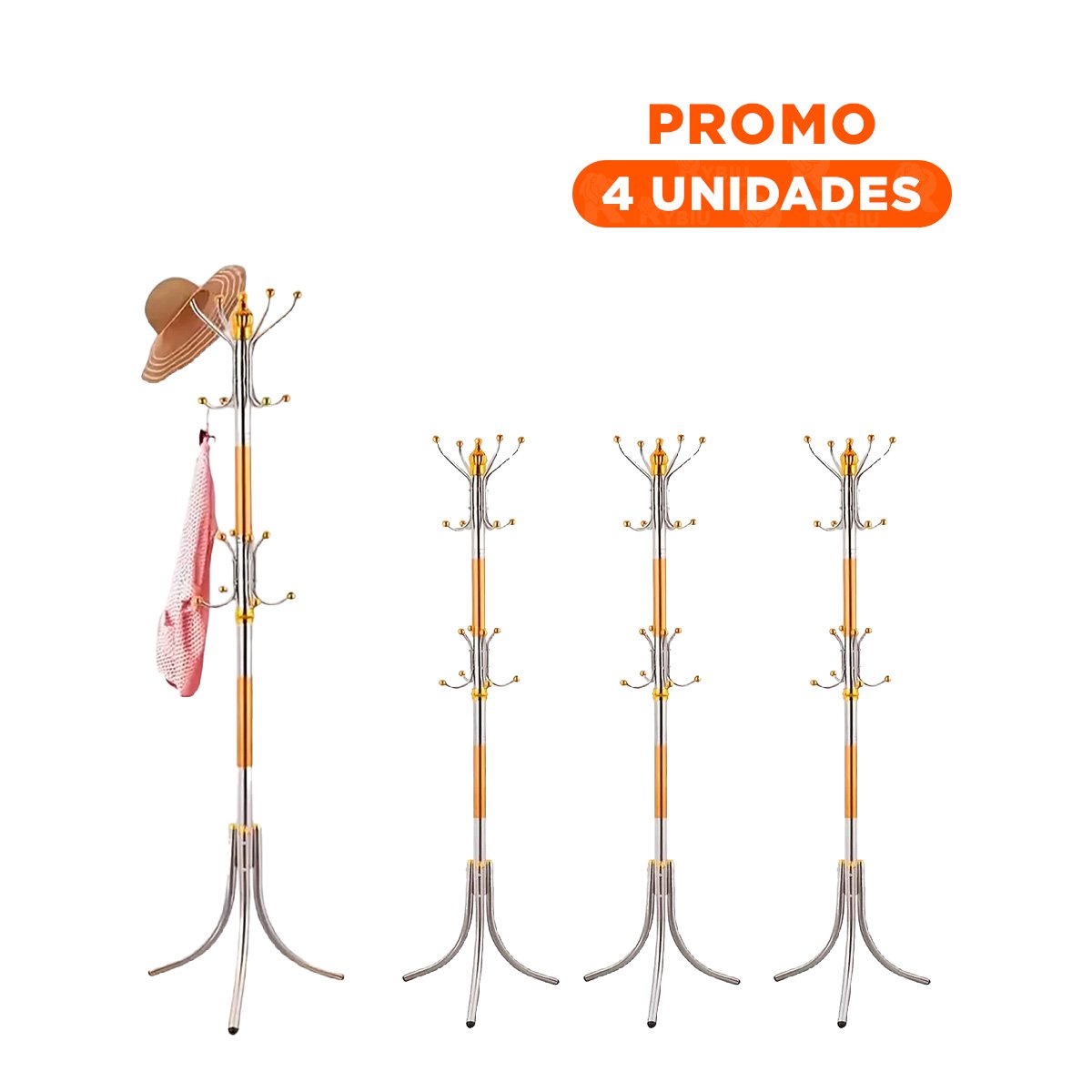 PACK4 MODULO DE COLGADO 172CM DORADO Y PLATEADO PARA HOGAR VERSATIL Y FIRME Y+REGALO STICKER - 1